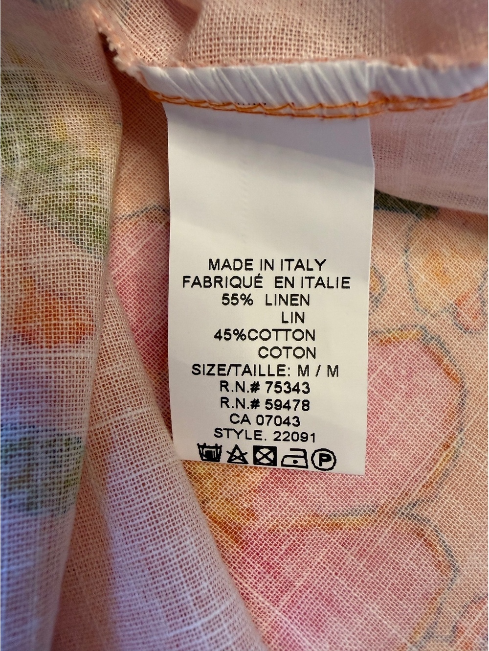 Bellambra Italian Linen Blend Floral Midi Dress Women’s Size M Pink Italy NWT - Picture 6 of 8